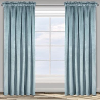 Eurofirany, zasłona zaciemniająca gotowa, na taśmie, d91, Rosa, 135-300 cm, morski