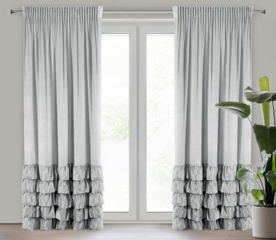 Eurofirany, zasłona zaciemniająca gotowa, na taśmie, Dani, 140-270 cm, srebrny