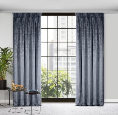 Eurofirany, zasłona zaciemniająca gotowa, na taśmie, Daria, 140-270 cm, stalowy