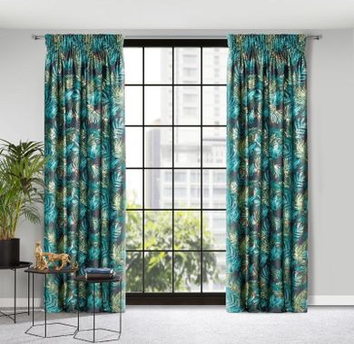 Eurofirany, zasłona zaciemniająca gotowa, na taśmie, Davos, 140-270 cm, czarny