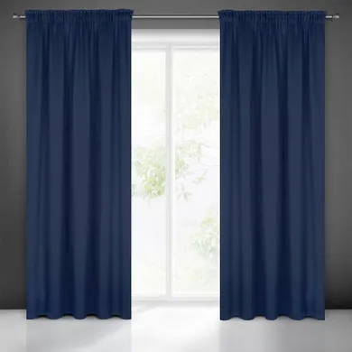Eurofirany, zasłona zaciemniająca gotowa, na taśmie, Logan, 140-270 cm, granatowy
