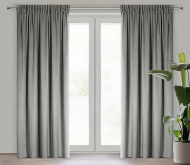 Eurofirany, zasłona zaciemniająca gotowa, na taśmie, Marlen, 140-270 cm, stalowy