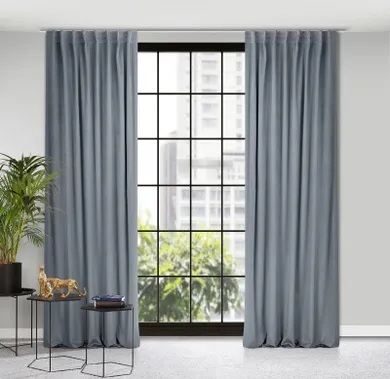 Eurofirany, zasłona zaciemniająca gotowa, na taśmie, Marlen, 140-300 cm, grafitowa