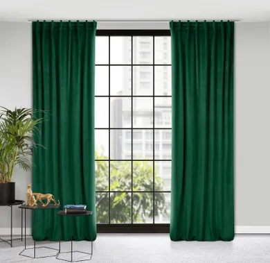 Eurofirany, zasłona zaciemniająca gotowa, na taśmie, Marlen, 140-300 cm, zielony