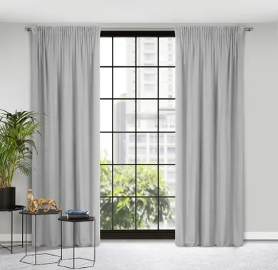 Eurofirany, zasłona zaciemniająca gotowa, na taśmie, Pierre, 140-300 cm, beżowy