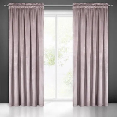 Eurofirany, zasłona zaciemniająca gotowa, na taśmie, Pierre, 140-300 cm, pudrowy