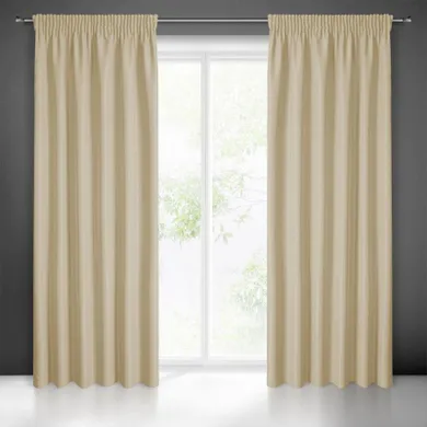 Eurofirany, zasłona zaciemniająca gotowa, na taśmie, Rita, 140-270 cm, beżowy