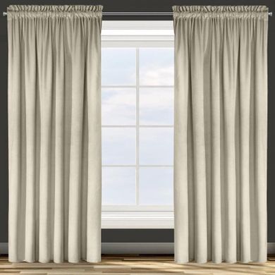 Eurofirany, zasłona zaciemniająca gotowa, na taśmie, Rosa, 140-300 cm, beżowy