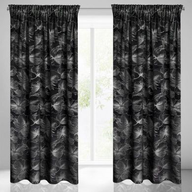 Eurofirany, zasłona zaciemniająca gotowa, na taśmie, Stella, 140-300 cm, czarny