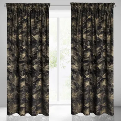 Eurofirany, zasłona zaciemniająca gotowa, na taśmie, Stella, 140-300 cm, czarny