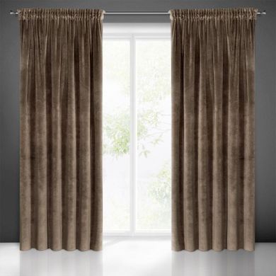 Eurofirany, zasłona zaciemniająca gotowa, na taśmie, Villa, 140-270 cm, brązowy