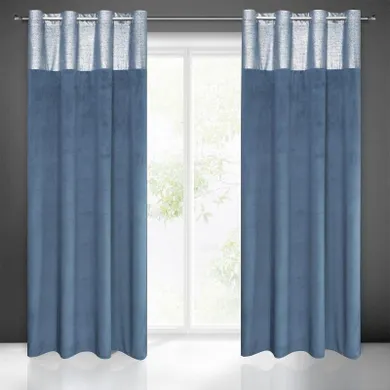 Eurofirany, zasłona zaciemniająca gotowa, Peri, 140-250 cm, granatowy