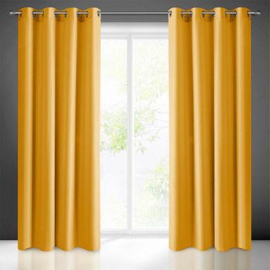 Eurofirany, zasłona zaciemniająca gotowa, Rita, 140-250 cm, musztardowy