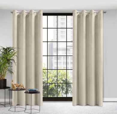 Eurofirany, zasłona zaciemniająca gotowa, Rosa, 140-250 cm, beżowy