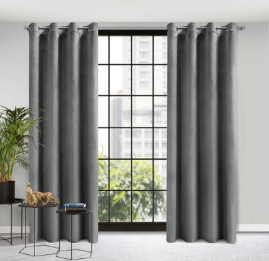 Eurofirany, zasłona zaciemniająca gotowa, Rosa, 140-250 cm, grafitowy