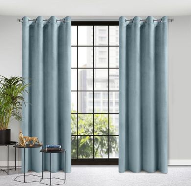 Eurofirany, zasłona zaciemniająca gotowa, Rosa, 140-250 cm, morski