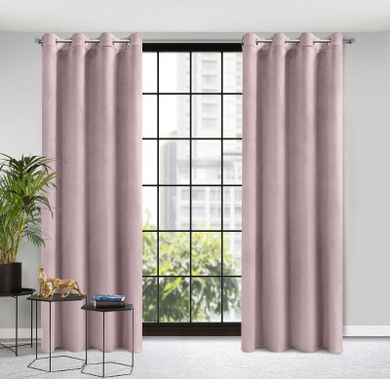 Eurofirany, zasłona zaciemniająca gotowa, Rosa, 140-250 cm, pudrowy