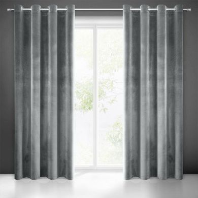 Eurofirany, zasłona zaciemniająca gotowa, Samanta, 140-250 cm, grafitowy