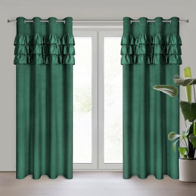 Eurofirany, zasłona zaciemniająca gotowa, Sami, 140-250 cm, ciemnozielony