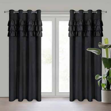 Eurofirany, zasłona zaciemniająca gotowa, Sami, 140-250 cm, czarny