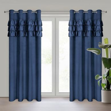 Eurofirany, zasłona zaciemniająca gotowa, Sami, 140-250 cm, granatowy