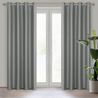 Eurofirany, zasłona zaciemniająca gotowa, Selina, 140-250 cm, stalowy