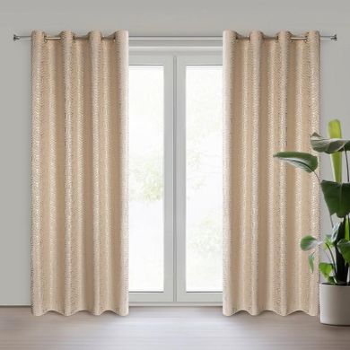 Eurofirany, zasłona zaciemniająca gotowa, Semi, 140-250 cm, beżowy