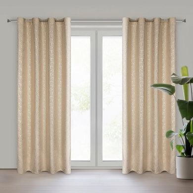 Eurofirany, zasłona zaciemniająca gotowa, Semi, 140-250 cm, ciemnobeżowy