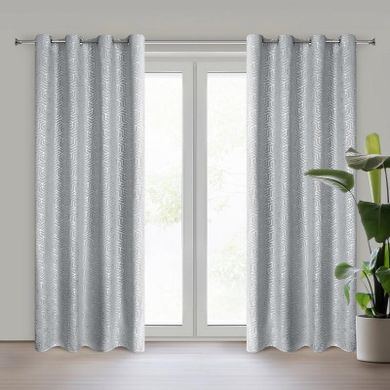 Eurofirany, zasłona zaciemniająca gotowa, Semi, 140-250 cm, srebrny