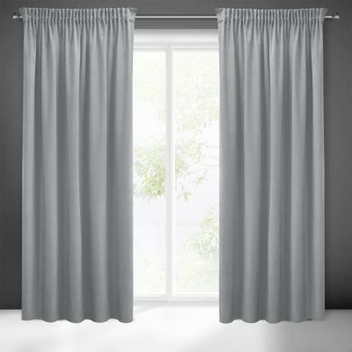 Eurofirany, zasłona zaciemniająca gotowa, Sibel, na taśmie, 140-270 cm, szary