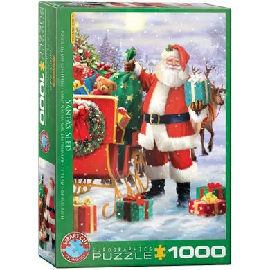 Eurographics, Santa with Sled by Simon Tread, puzzle, 1000 elementów