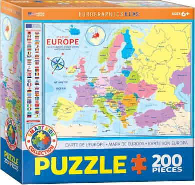 Eurographics, Smartkids, Map of Europa, puzzle, 200 elementów