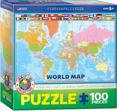 Eurographics, Smartkids, World Map, puzzle, 100 elementów