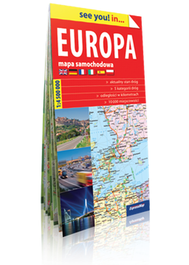 Europa. Papierowa mapa samochodowa 1:4 500 000