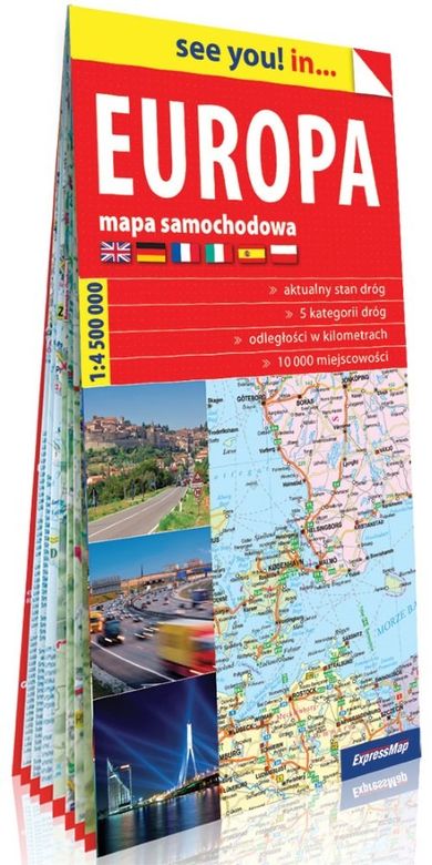 Europa. Papierowa mapa samochodowa 1:4 500 000