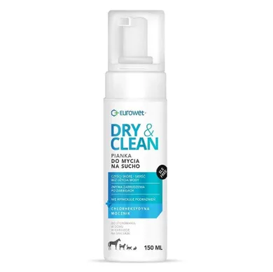 Eurowet, Dry&Clean, pianka do mycia na sucho dla psa i kota, 150 ml