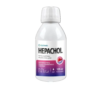 Eurowet, Hepachol, suplement na wątrobę dla psa i kota, 125 ml