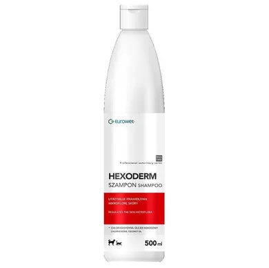 Eurowet, Hexoderm, szampon dermatologiczny dla psa i kota, 500 ml