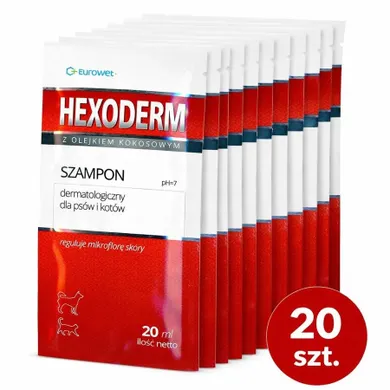 Eurowet, Hexoderm, wsparcie mikroflory skóry dla psa i kota, 20-20 ml