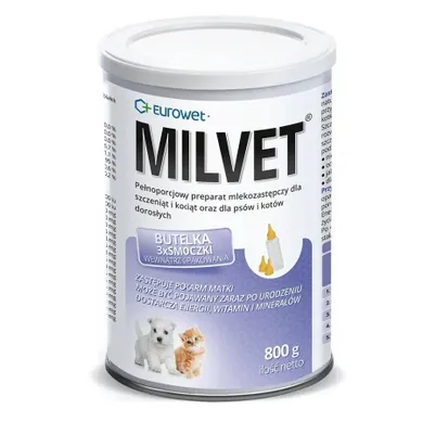 Eurowet, Milvet, preparat mlekozastępczy, 800g