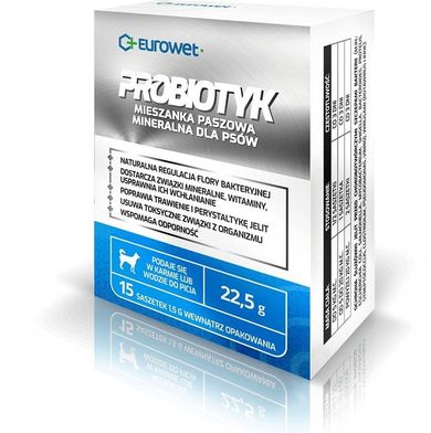 Eurowet, probiotyk, wsparcie jelit dla psa, 15-1,5g