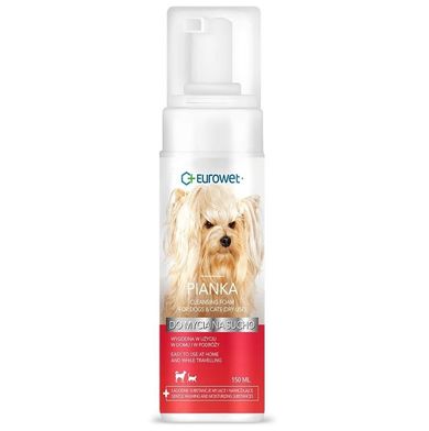 Eurowet, szampon do mycia na sucho, piankowy, dla psa i kota, 150 ml