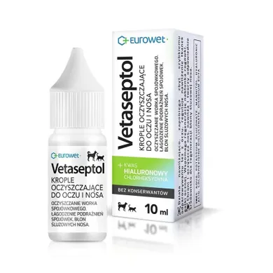 Eurowet, Vetaseptol, krople do oczu/nosa, dla psa i kota, 10 ml