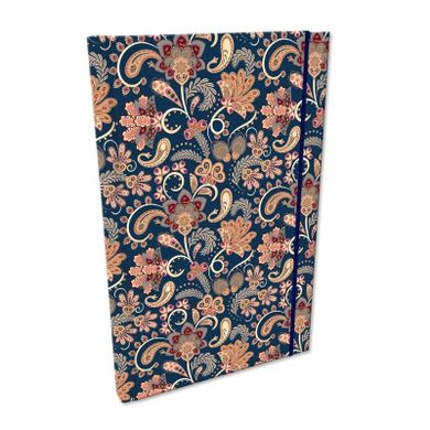 EV-Corp, Soft Touch, notes z gumką, A5, kratka, Paisley Kwiaty Blue