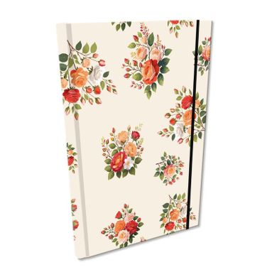 EV-Corp, Soft Touch, notes z gumką, A5, kratka, Róże w beżu