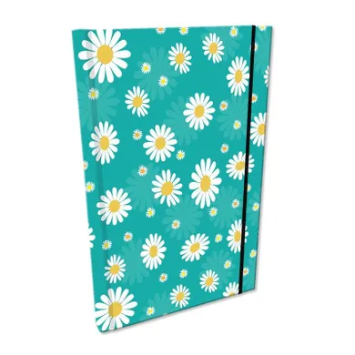 EV-Corp, Soft Touch, notes z gumką, A5, kratka, Stokrotki na turkusie