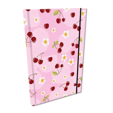 EV-Corp, Soft Touch, notes z gumką, A5, kratka, Wisienki w różu