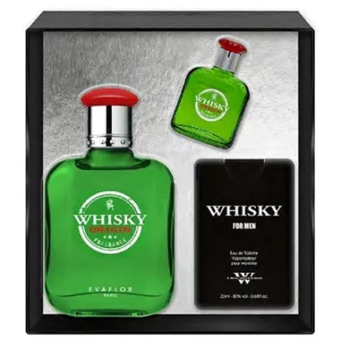 Evaflor, Whisky Origin, zestaw, woda toaletowa, spray, 100 ml + woda toaletowa, spray, 20 ml + woda toaletowa, spray, 10 ml