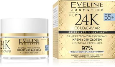 Eveline, 24k Gold&Caviar, krem 55+ dzień i noc, 50 ml