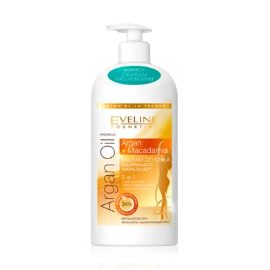 Eveline, Argan Oil, balsam do ciała ujędrniająco-nawilżający do skóry suchej, 350 ml